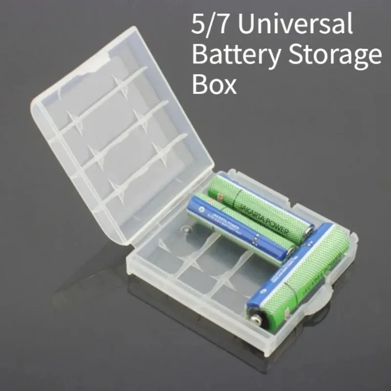 Transparent Portable Battery Storage Case Holds Four Dry Cells Clear Visible Plastic Organizer Box Shockproof Dustproof Power