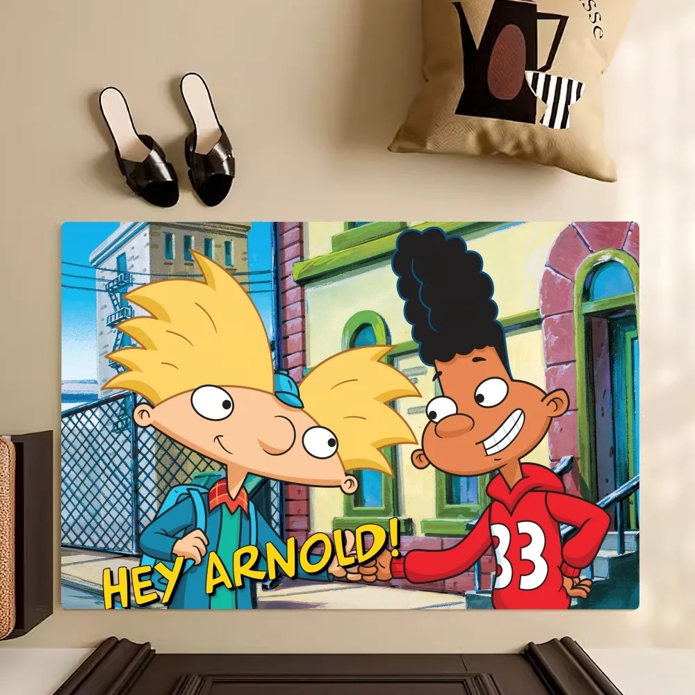 Cartoon Hey A-Arnold Cool Floor Mat Bedroom Kitchen Door Bath House Super Absorbent Foot Non-slip