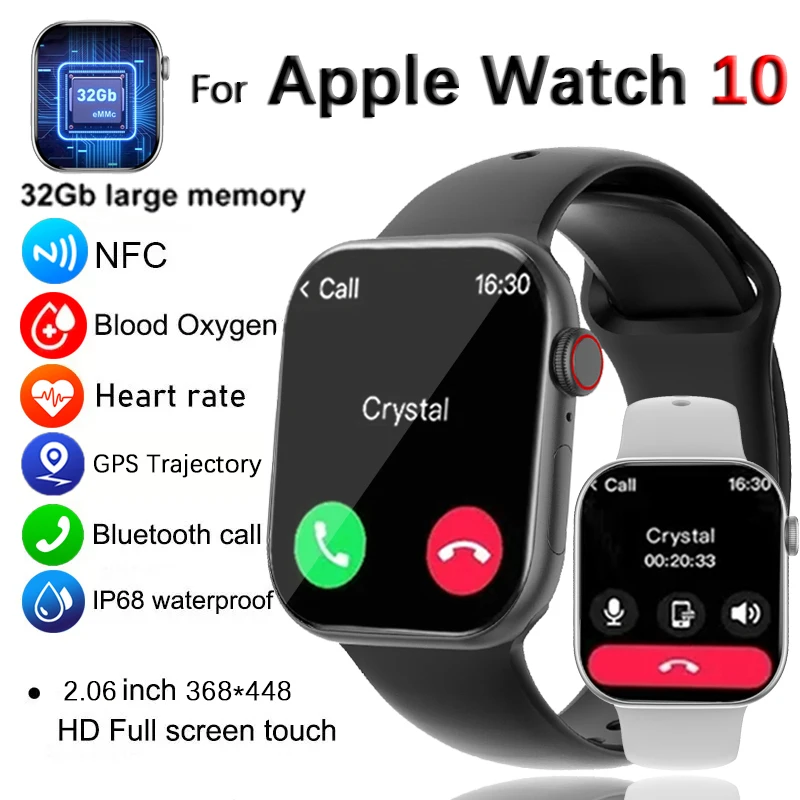 2025 For Apple GPS Compass SmartWatch Men Watch10 Alway On Display Body NFC Temperature BT Call Women Smartwatch Watch 9 Upgrade