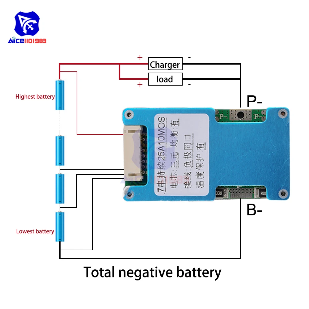BMS 7S 24S 15A/20A/25A Lithium Battery Protection Board With Balance And Temperature Protection 7S BMS image 6