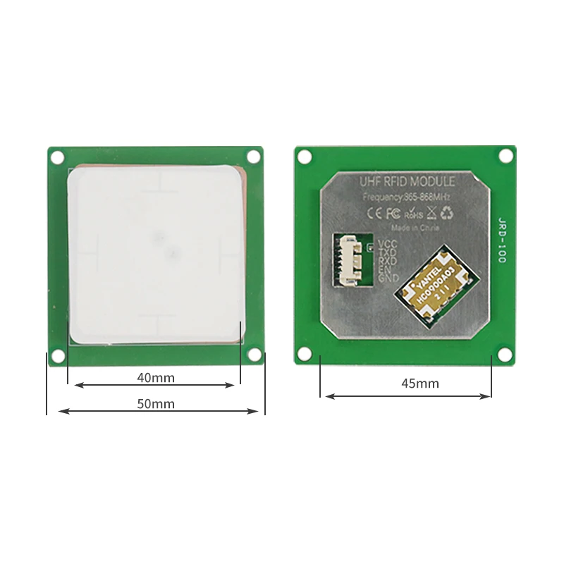 UHF RFID Module TTL3.3V Interface Small Size Integrated Antenna EPC GEN2 Writer Read Rang  2M  865-868mhz 902-928mhz