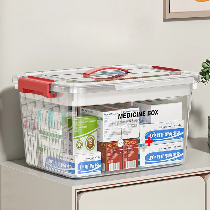 

Multilayer Medicine Storage Box with Dividers Big Size Household First Aid Kit for Emergency Travel Home Use Medical Organizer