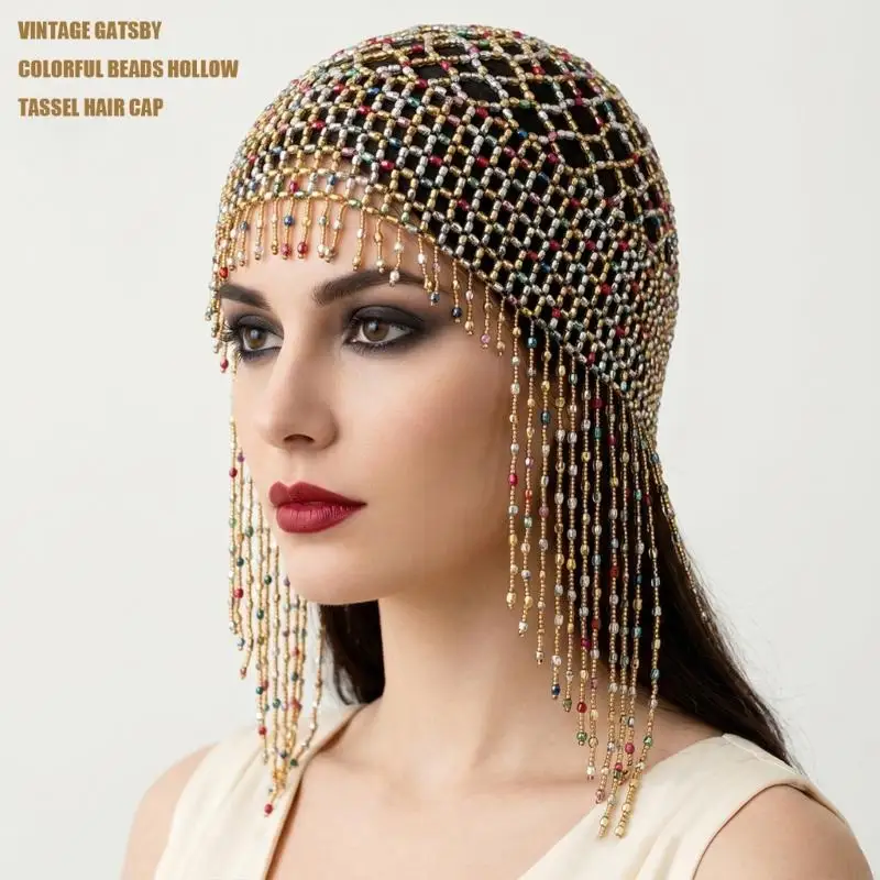 tampa-cabelo-com-franja-malha-para-fantasia-melindrosa-1920s-estilo-y166