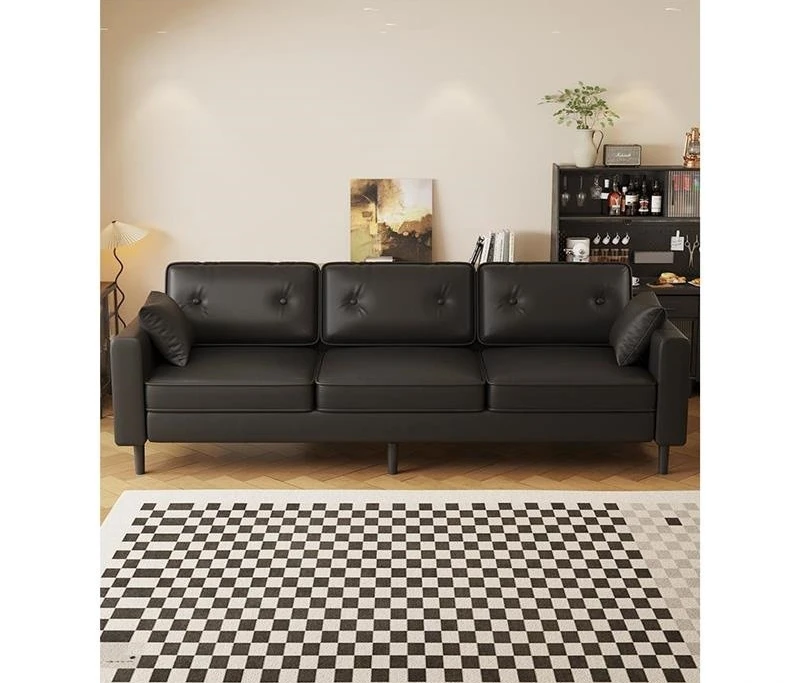 

Customizable fabric living room straight row small sofa