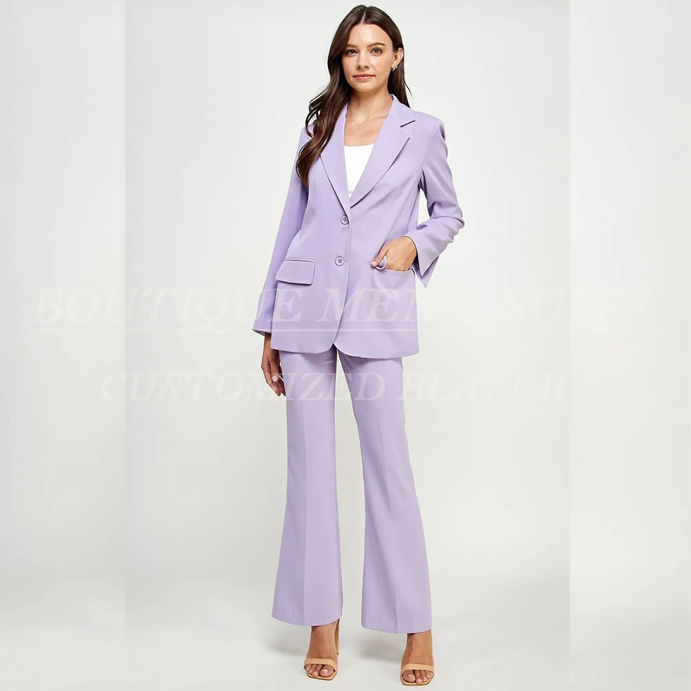 

Luxury Single Breasted Women's Blazer Elegant Single Breasted Notch Lapel Slim Fit 2 Piece Jacket Pants Outfits Costume Homme