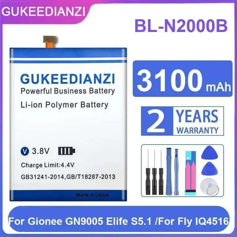

Mobile Phone Battery 3100Mah BL-N2000B Long Lasting For Gionee GN9005 Elife S5.1 Fly IQ4516 High Compatibility