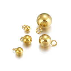 20pcs Stainless Steel Solid Ball Shaped Charms Bead Pendants  for DIY Necklaces Earrings Jewelry Making Findings Supplies