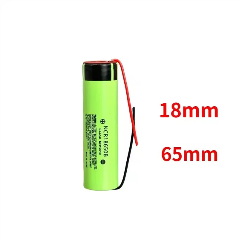 Lithium ion rechargeable battery NCR18650B, 3.7 V, 3400 mAh, 18650, welded silicone cable, DIY, original, new