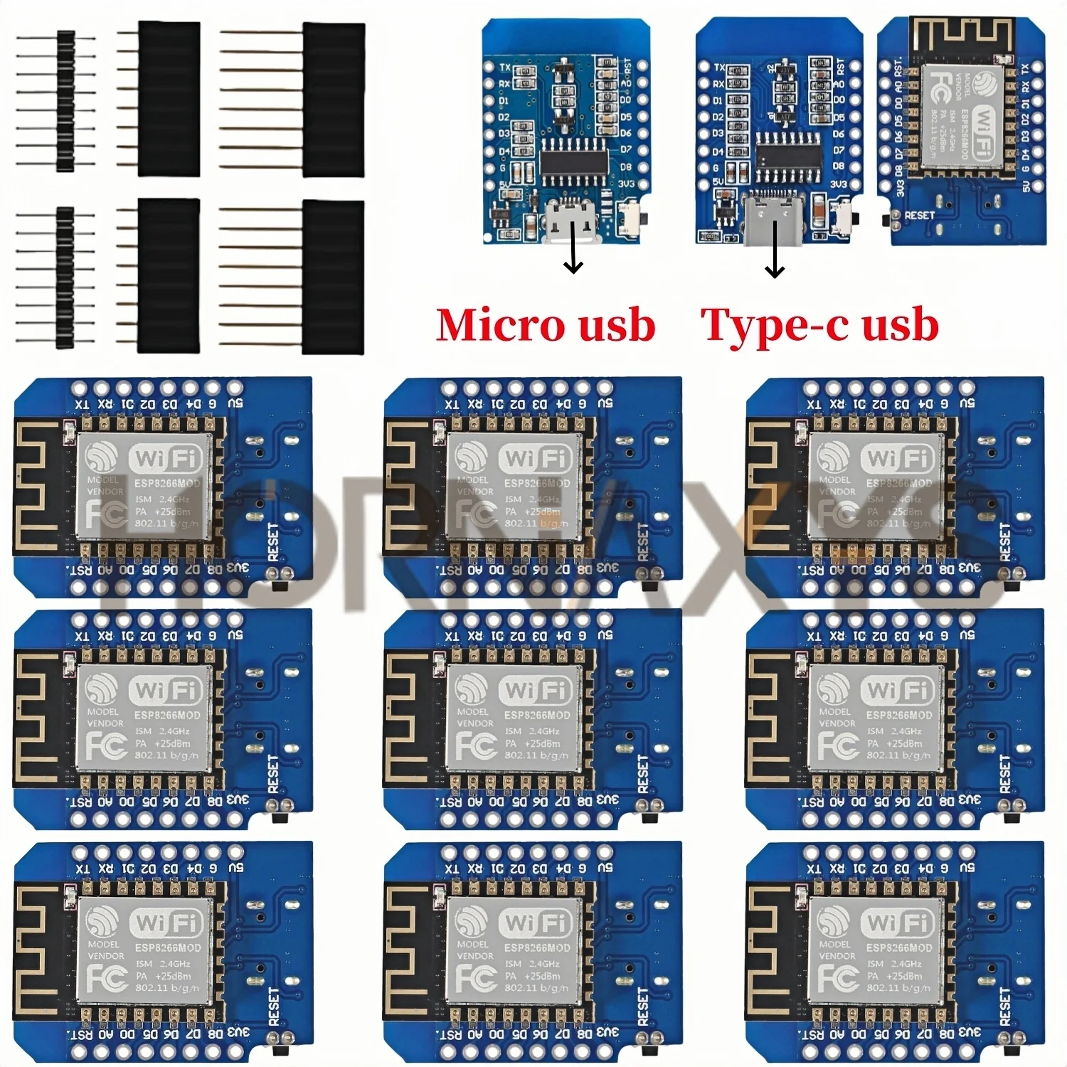 1-10PCS/WeMos D1 Mini TYPE-C/Micro USB ESP8266 ESP-12F CH340G V2 Module WiFi D1 Mini Development Board 3.3V With Pin For Arduino