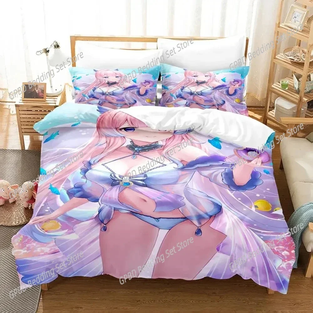 Anime Genshin Impact Sangonomiya Kokomi Bedding Set Bedroom Soft Modern Bedspreads Comefortable Duvet Cover Quilt And Pillowcase