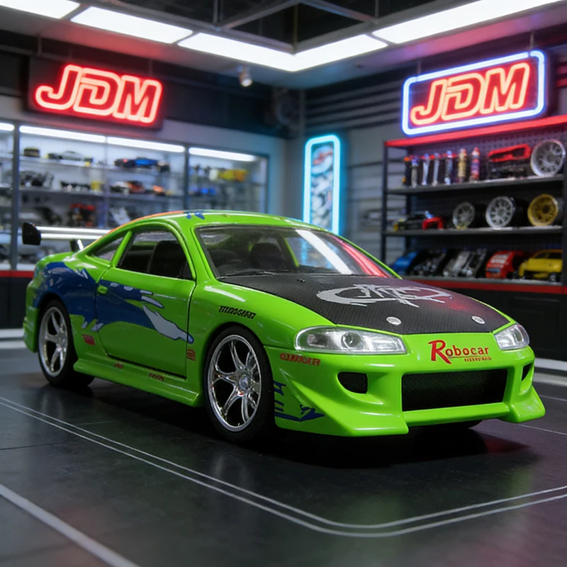 

JADA 1:32 Brian Eclipse 1995, легкосплавный автомобиль, литье под давлением и игрушечный транспорт, модель автомобиля, миниатюрная масштабная модель автомобиля, игрушки для детей