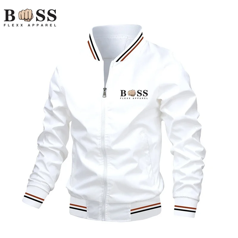 BSS FLEXX APPAREL Autumn/Winter Men's Standing Collar Casual Zipper Jacket Outdoor Sports Jacket Men's Windproof Jacket