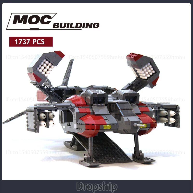 Space Series MOC Building Blocks Dropship Technology Bricks Spaceship DIY Assembly Model Science Educational Toys Gift