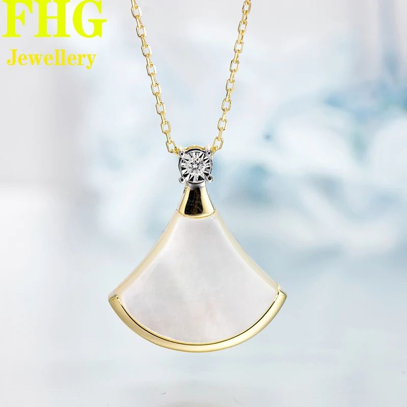 

Natural Real Diamond 0.02Ct 18K Yellow Gold Diamonds Necklcae Ladies Birthday Gift Party Wedding Jewelry