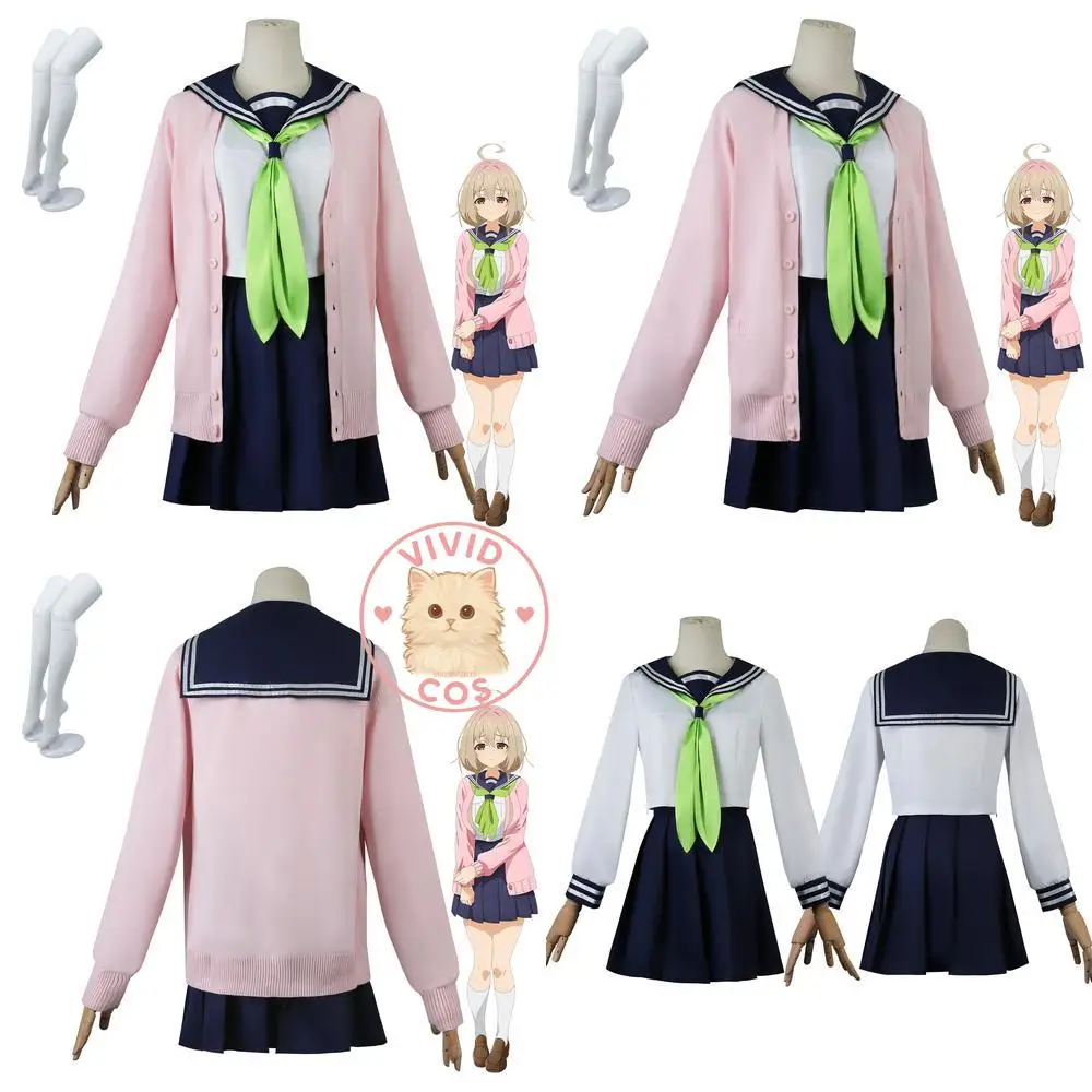 

My Deer Friend Nokotan Cosplay Costume Anime Tanukikoji Kinu Pink School JK Uniform Role Play Ladies Anime Halloween Party Suits