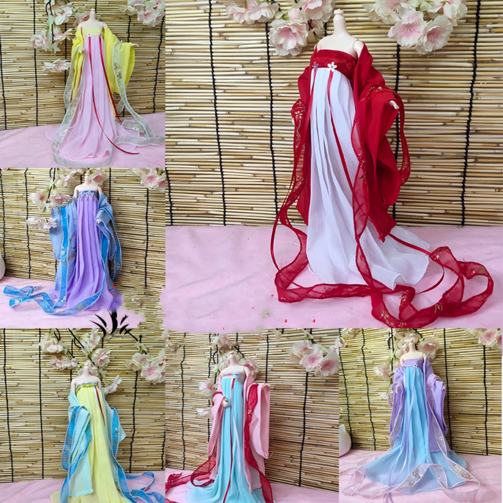 

1/6 Scale Female Sexy Long Dress Hanfu Chinese Ancient Tradition Suit Clothes for 12inch Action Figure Customize Toys