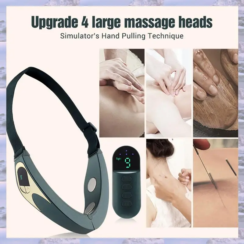 Dispositivo de lifting facial 2025-EMS V-Face 6 modos de rejuvenescimento da pele aquecido, vibração de queixo duplo, massageador remoto sem fio