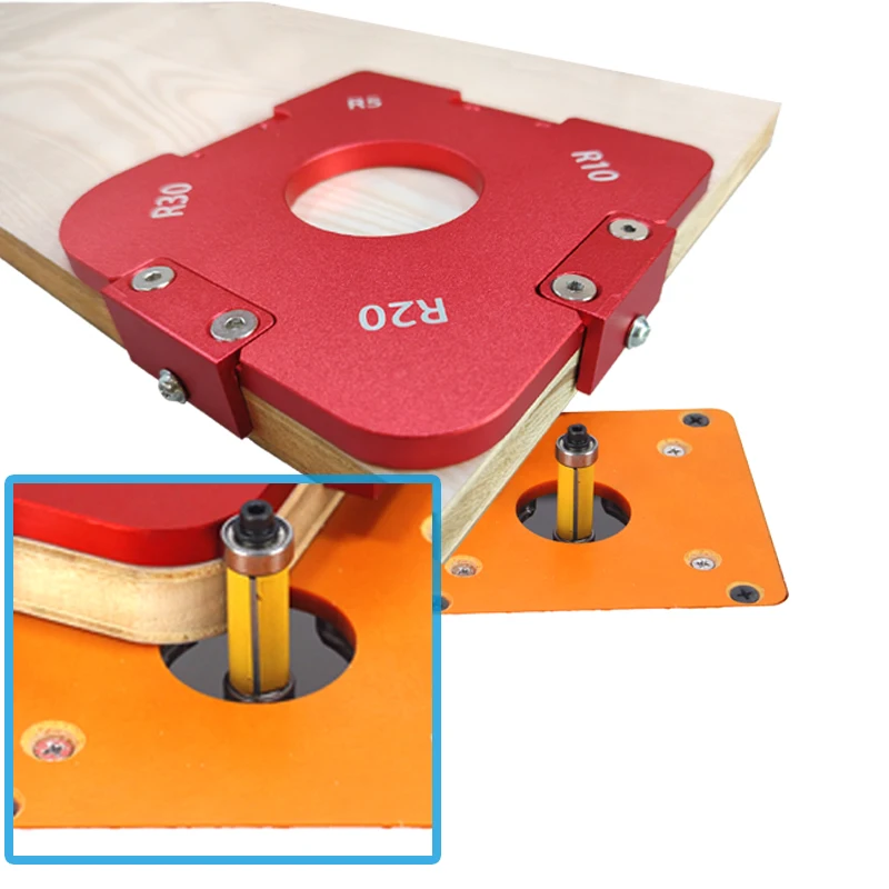 Runde Eck-Jig-Vorlagen R5 R10 R15 R20 R25 R30 R50 R100 Holzfräser Jig Radius Quick-Jig Router Tischbit Holzbearbeitungswerkzeuge