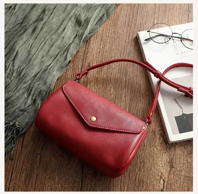 

Luxury Fashion Pretty Girls Leather Shoulder Bag 100% Genuine Leather Bags for Woman Small Female Sling Bag Crossbody Bag