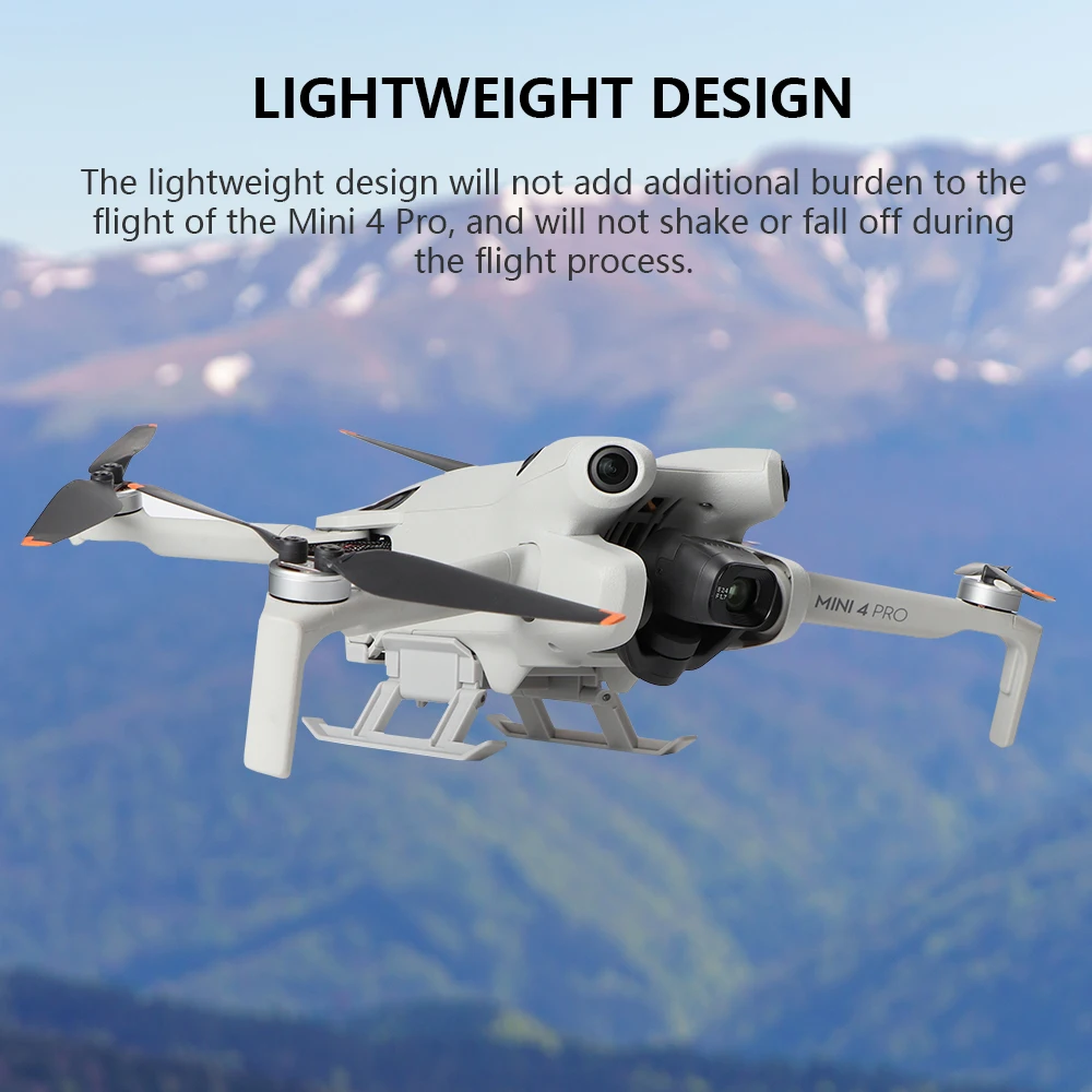 معدات الهبوط القابلة للطي خفيفة الوزن ومضادة للسقوط وسريعة الإصدار لزيادة مسند الحماية لملحقات الطائرة بدون طيار DJI Mini 4 Pro