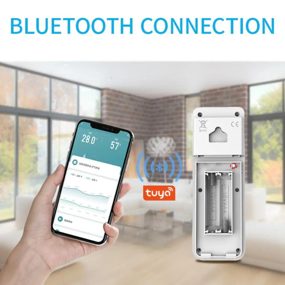 Tuya Termometer Bluetooth Mini Higrometer Suhu Kelembaban Elektronik Presisi Tinggi Sensor Kelembaban Meter Stasiun Cuaca