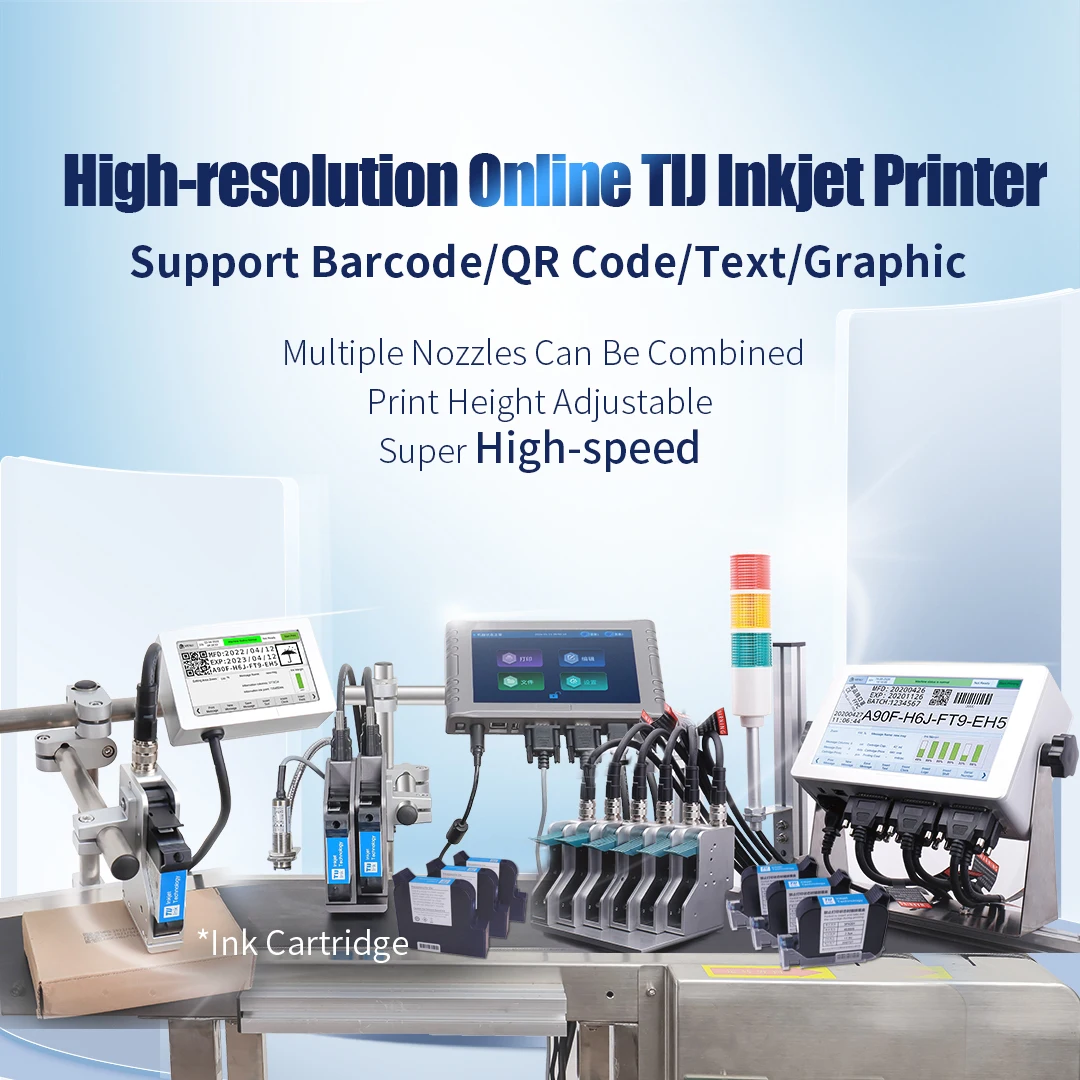Custom High Quality T110-M Date Barcode Coding Machine DOCOD 12.7mm Online Tij Thermal Industrial Inkjet Printer for Paper