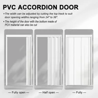 36x80 Oak Accordion Door Interior PVC with Handles, Trimmable Track, Space Saving 4