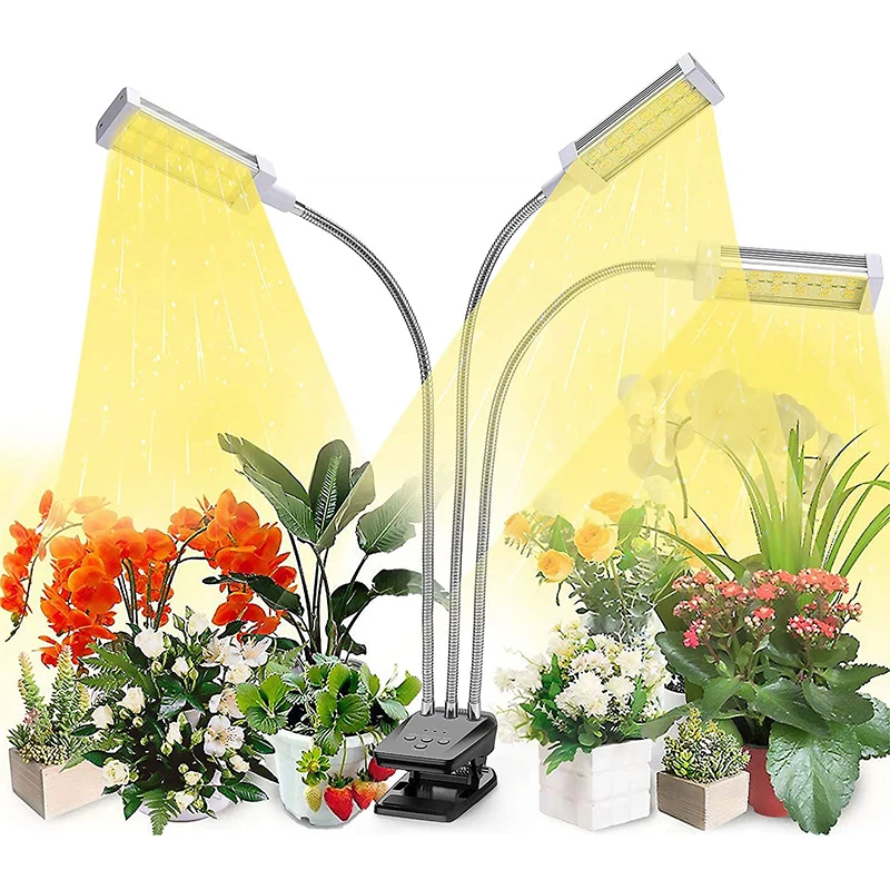 Fyto Lamp Volledig Groeispectrum 187Umol/S Timing Dimbare Clip Tafellamp Voor Kamerplanten Bevorderen Kieming