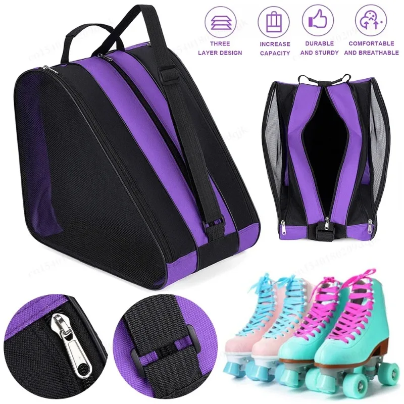 Portable Roller Skates Bag Ice Skating Bag Large Capacity Breathable Kids Inline Skates  Skates Storage Bag Skating Shoes BagS