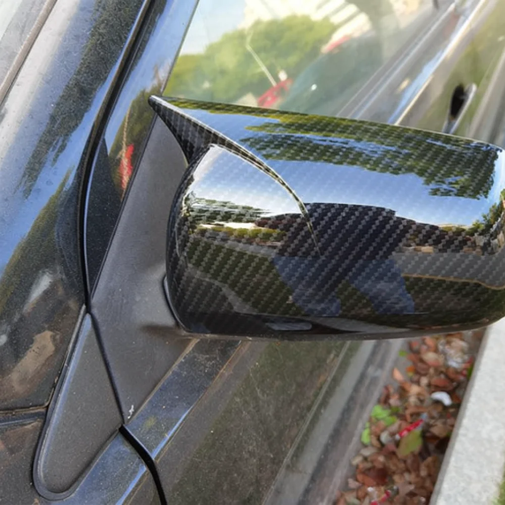 Automotive Side Mirror Housing For Mitsubishi Lancer 2009 2013 Devil Horn Design Carbon Fiber Style Modification Parts