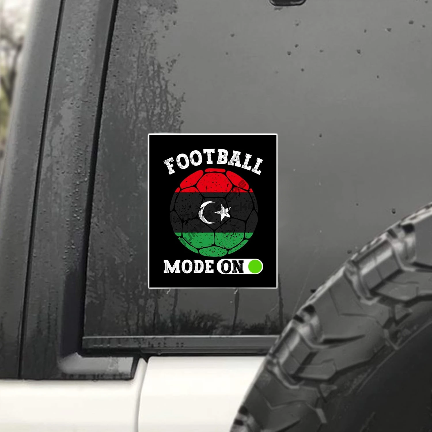 Libya Football Flag Sticker Waterproof Vinyl Decal Bumper Sticker Perfect for Car SUV Trucks Bikes Windows Laptops Toolboxes