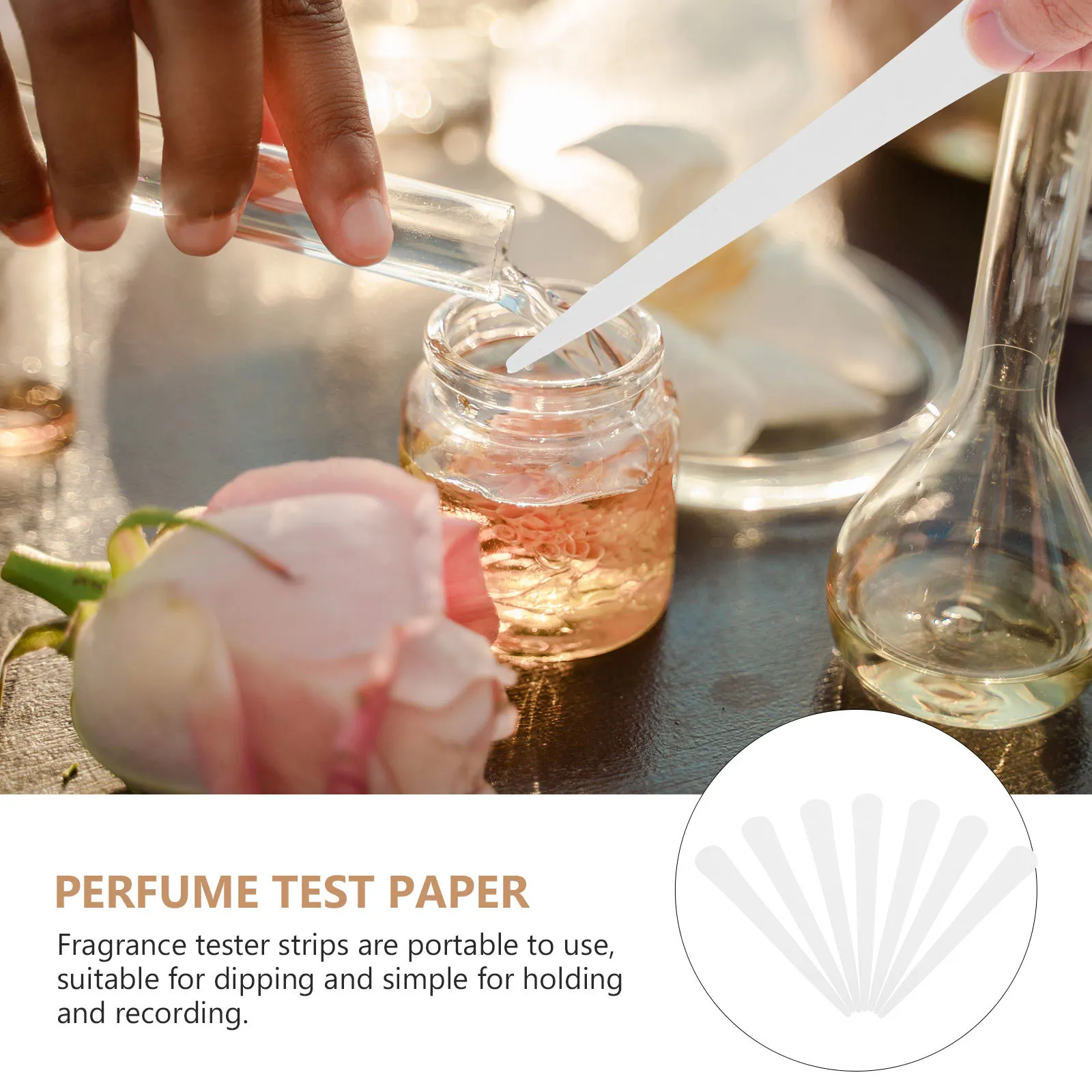 300Pcs Perfume Sample Strips White Fragrance Testing Paper for Scent Retention Professional Perfume Strips