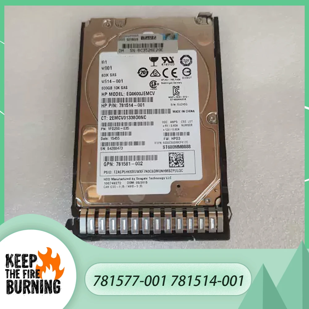 For HP 781577-001 781514-001 600GB SAS 2.5'' 10K 12G Gen9 HDD