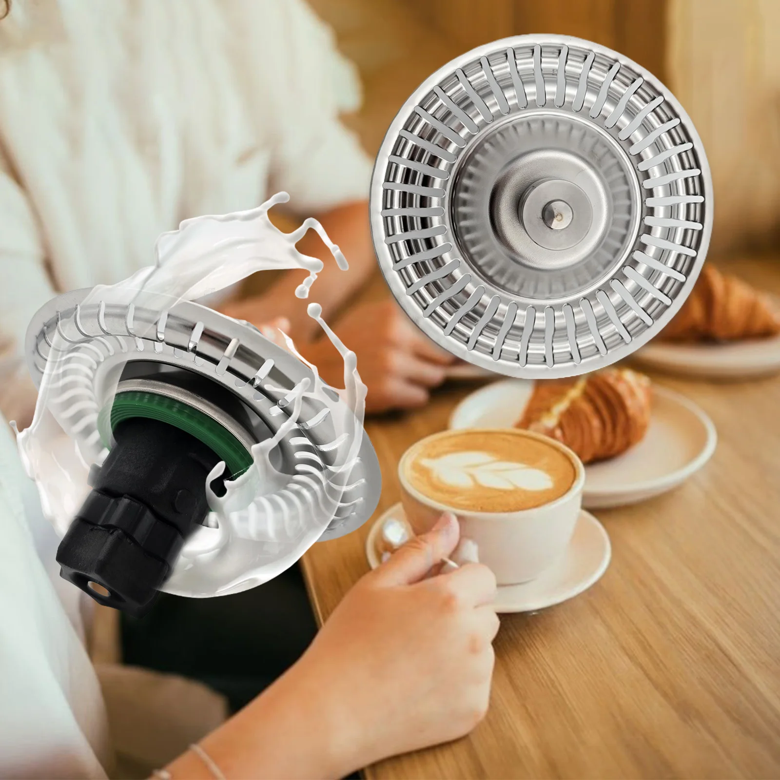 مرفق رغوة الحليب متوافق مع Thermomix TM7 للرغوة الساخنة والباردة-كابتشينو-لاتيه آرت-ميلك شيك-خبز الحلوى #4