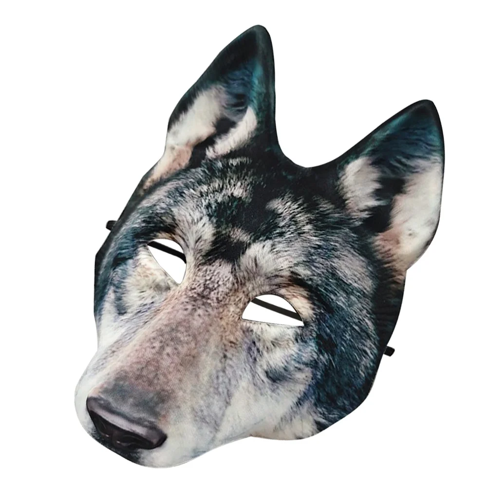 Masque de loup, masque de costume de loup-garou 3D réaliste pour Halloween, masque facial de cosplay d'animal effrayant réglable pour adultes et enfants,