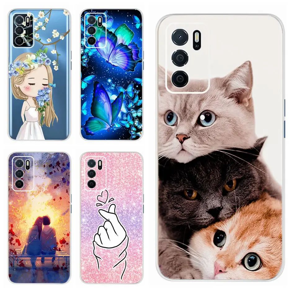 Silicone Case For Oppo A54s Cute Painted Soft Silicone Back Cover Phone Case For Oppo A54s A 54s OppoA54s Bumper TPU Fundas Capa