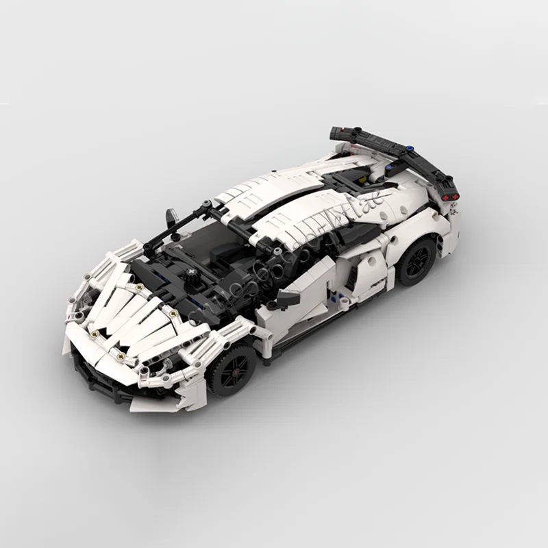 Nuovo 1369 PCS Moc Hot Racing Bianco Avanzato Tecnico Supercar Modello Building Blocks Velocità Veicolo Mattoni Giocattoli Per Bambini Regali Per Adulti