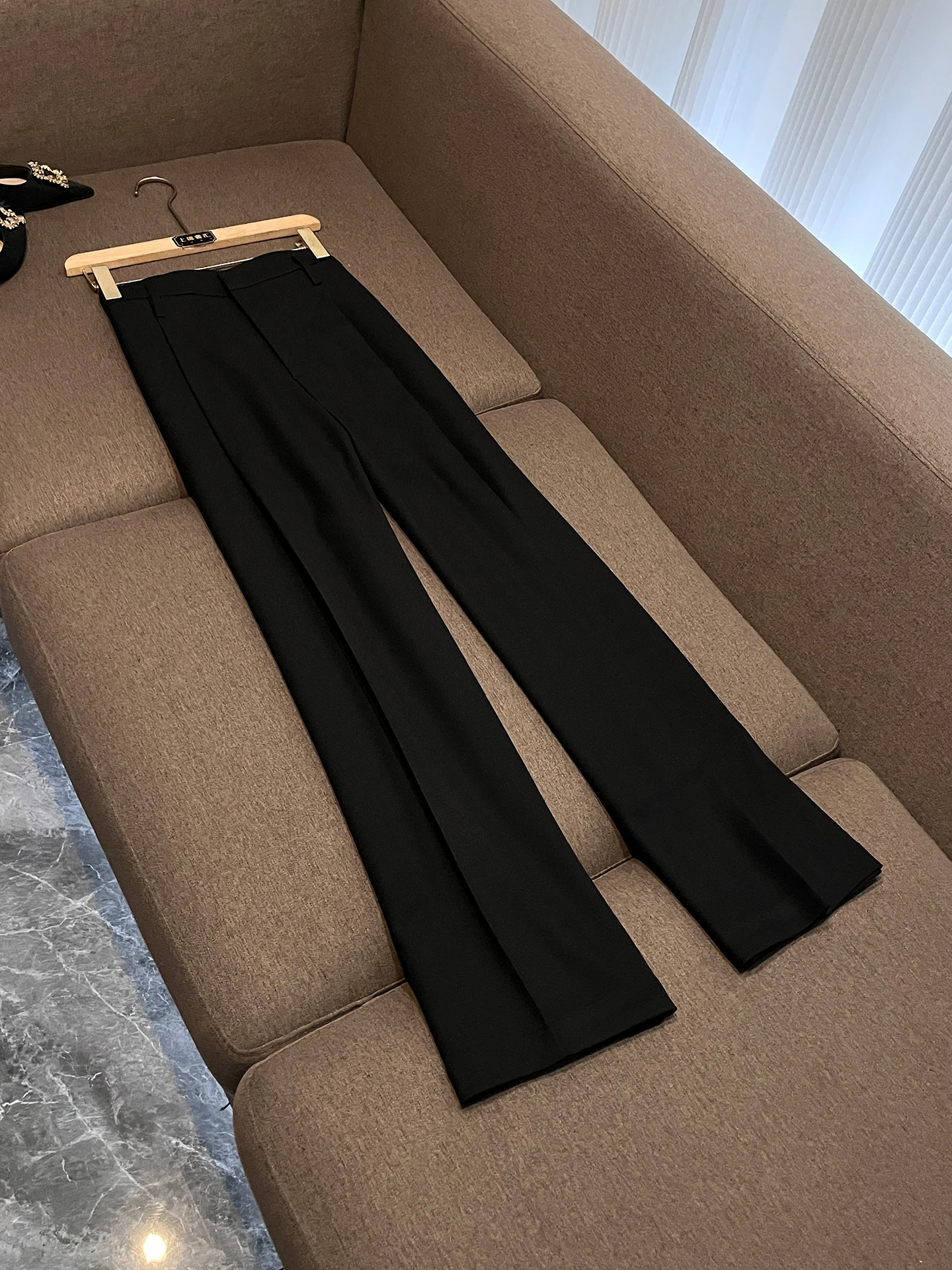 

Bla Wide Leg Pants Women's High Waist Loose Slim Straight Casual Trousers Long Trousers Floor-Length Suit Pants