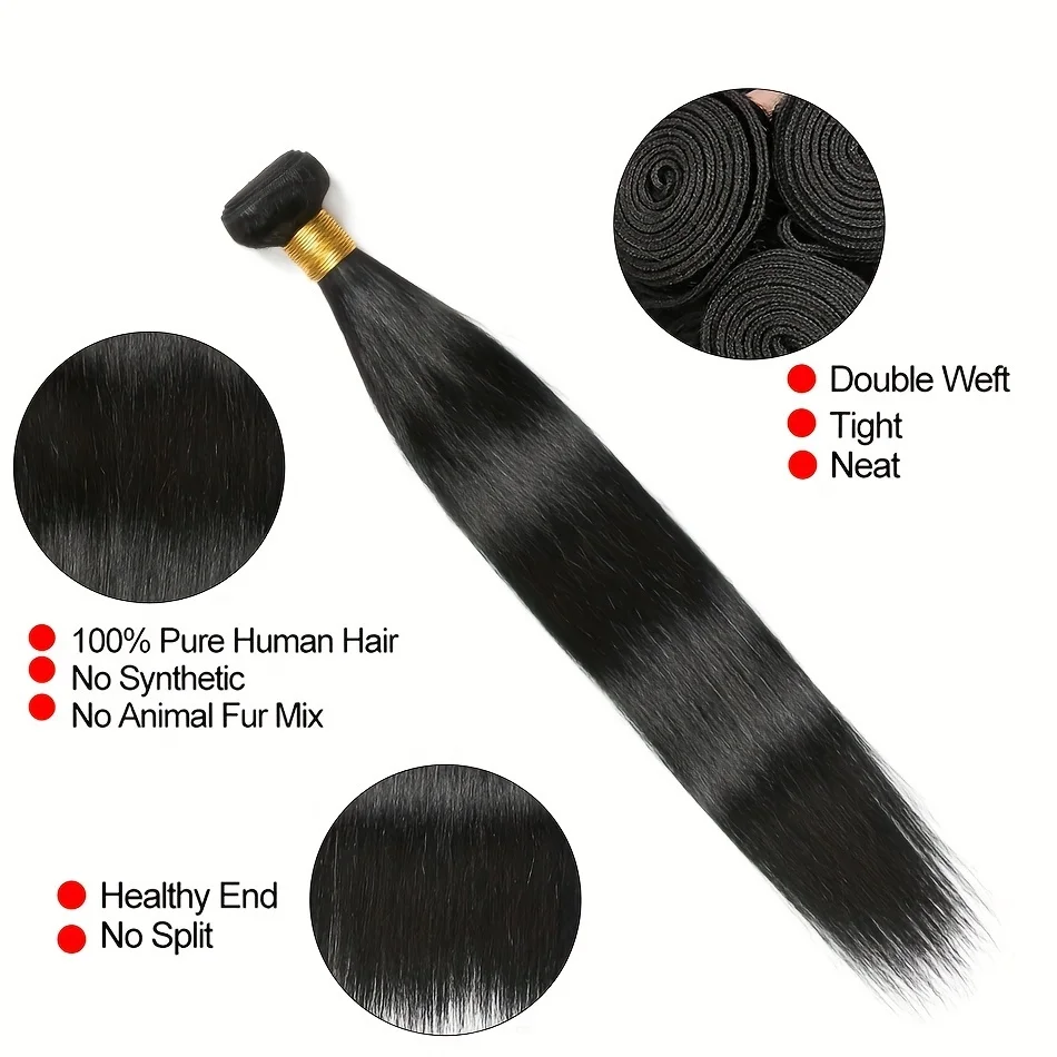 1PC Estensioni Dei Capelli Brasiliani Fasci Lisci Setosi per Le Donne Colore Nero Naturale 100% Capelli Umani Capelli Lisci 100g