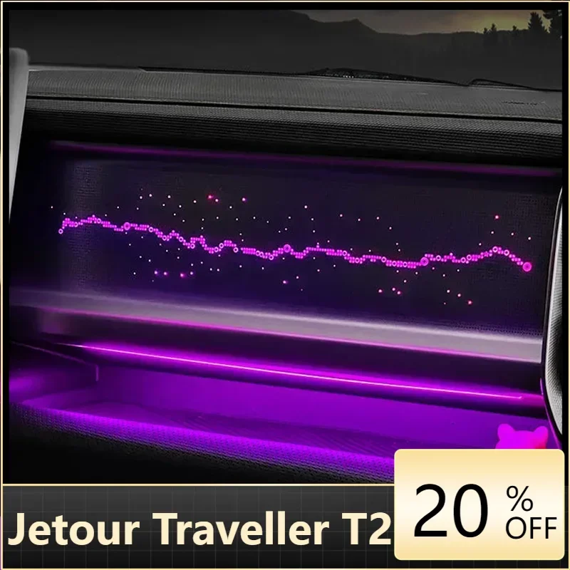 For Chery Jetour Traveller T2 Co-Pilot Starry Sky Light Panel Special Atmosphere Light Modification 64 Color Atmosphere Starry