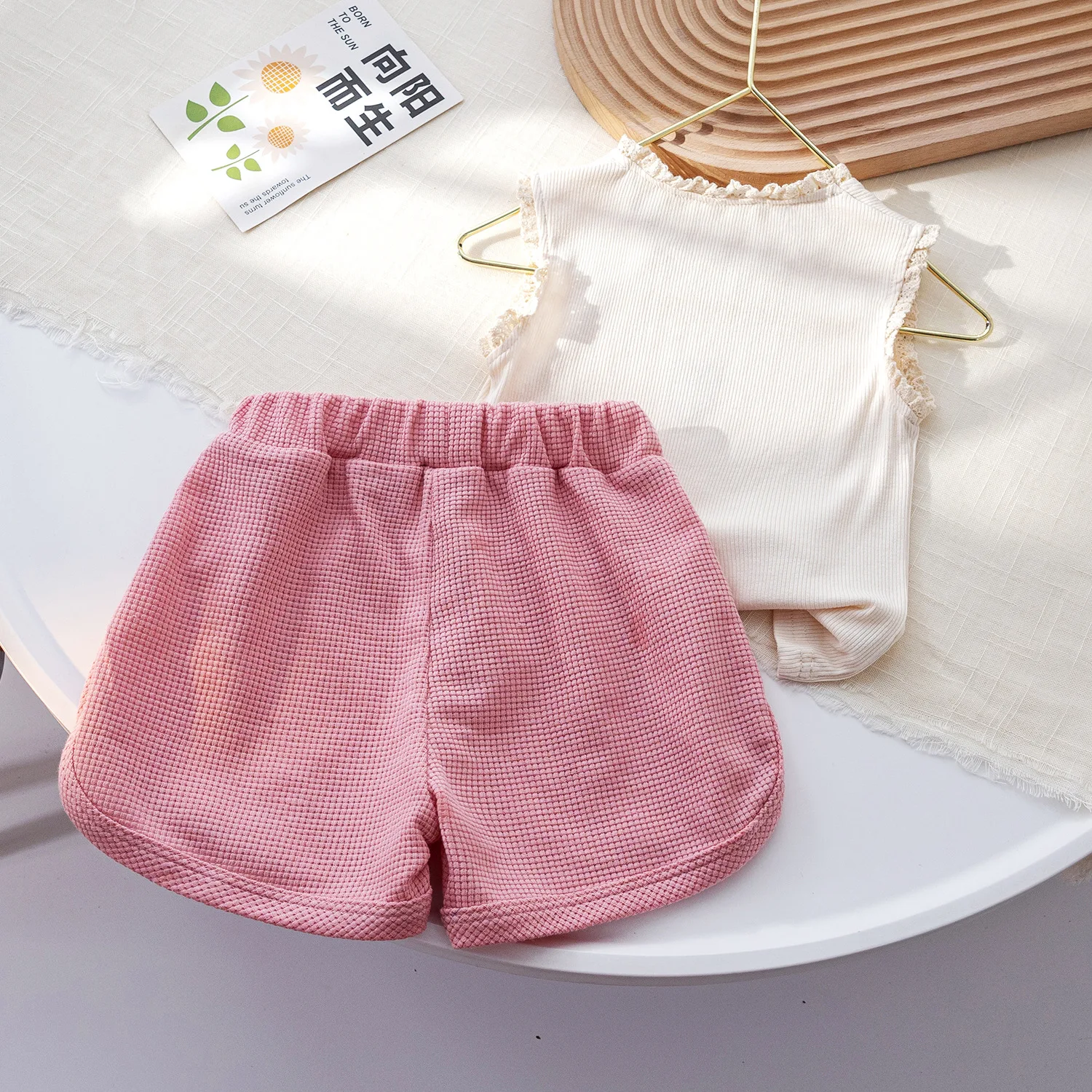 Girls Clothes Sets Summer 2024 Children Cotton Vest T-shirts Shorts 2pcs Cute Suit For Baby Tracksuits Kids Casual Outfits 5 6Y