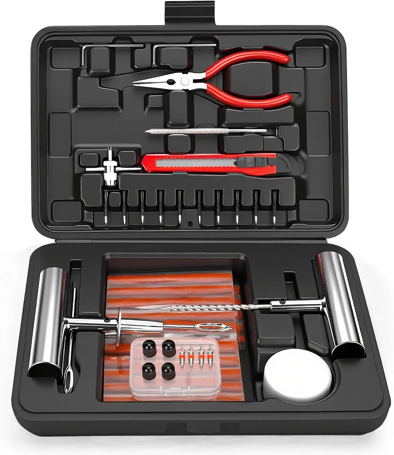 

Tire Repair Kit 70 PCS Professional Heavy Duty Tire Plug Kit Tire Patch Kit for Fix a Flat Tubeless Tire Puncture Change Tool Ki