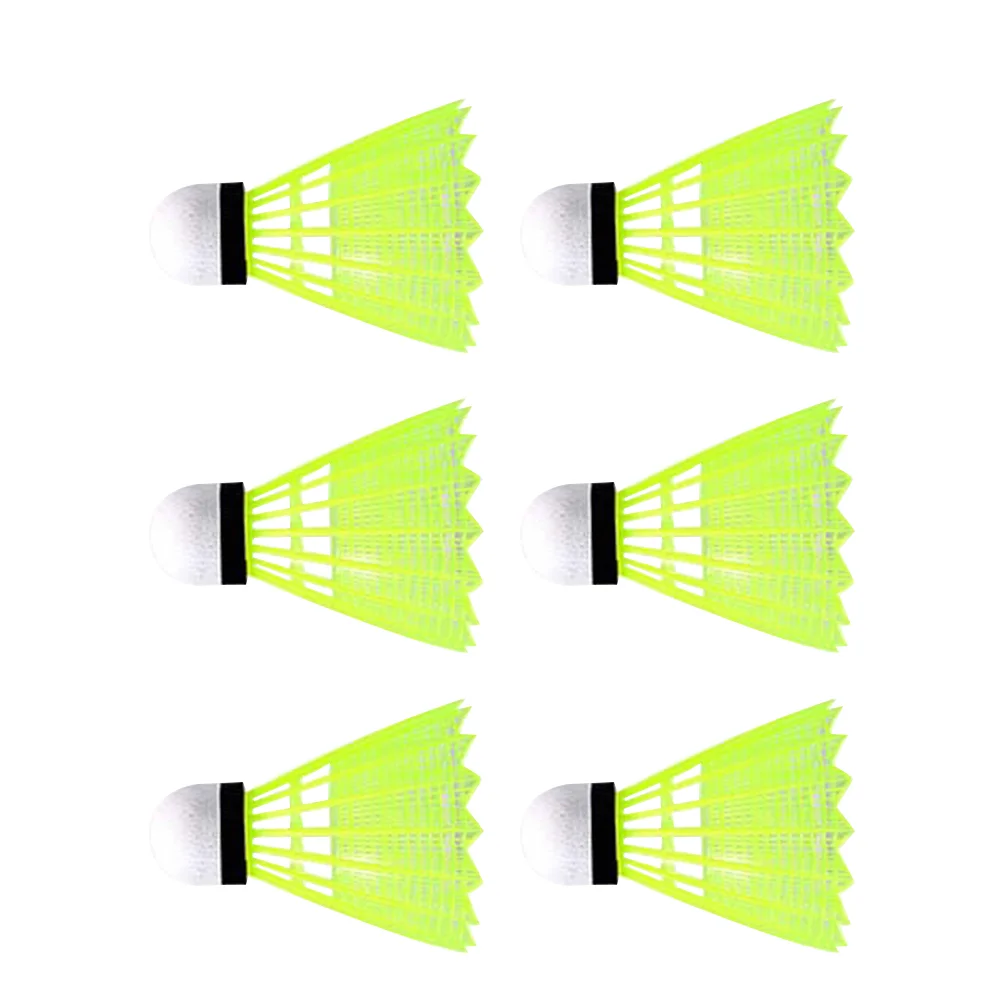 

6PCS Nylon Badminton Birdies Shuttlecocks for Playing School Fitness Sports Activities (Yellow)