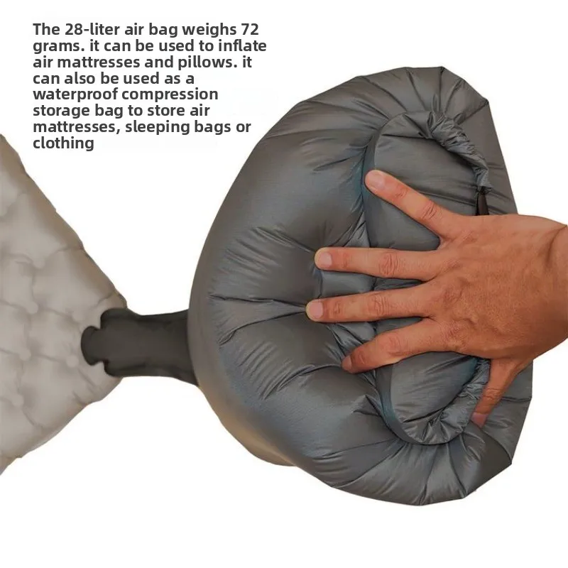 Outdoor single ultra-light portable thickened inflatable sleeping pad tent camping 28L inflatable bag