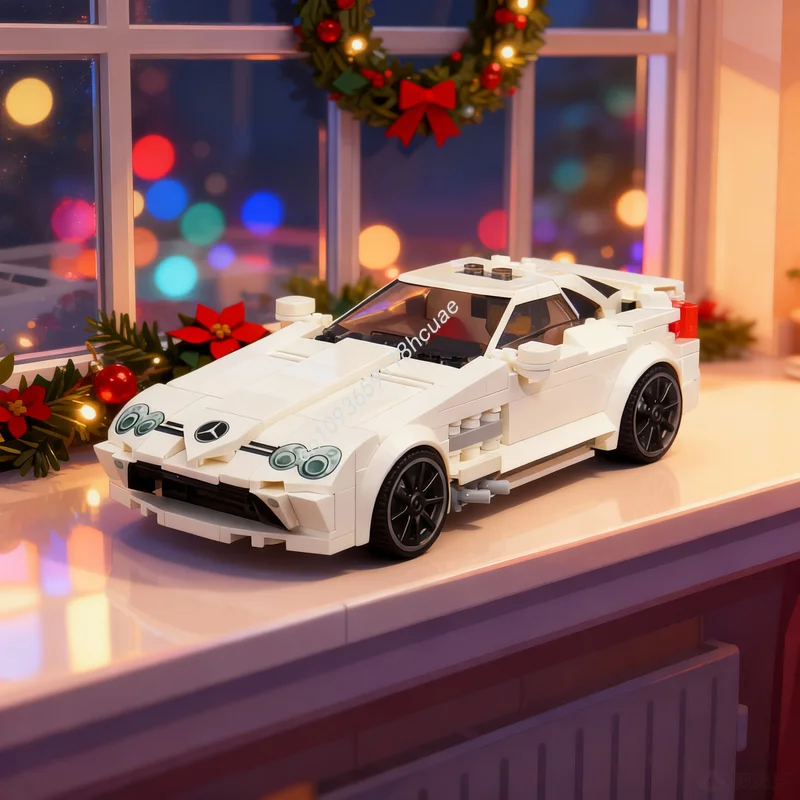 

400pcs MOC City Champions McLarenesd Mercedesesed SLR White Model Building Blocks Construction Christmas Gift Toy Brick Kids