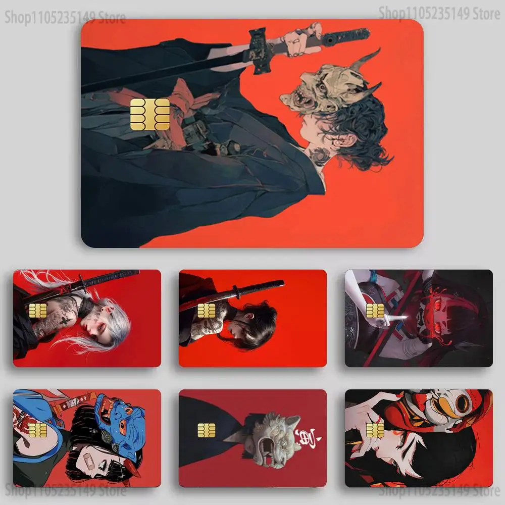 

Anime Girl Samurai Credit Card HD Stickers Game Card Decal Card Matte Film Skin Small Chip Waterproof Sticker