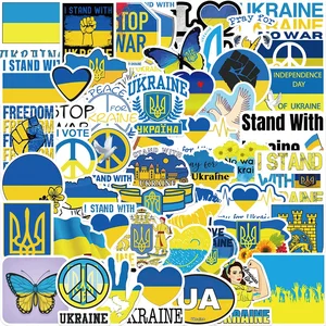 50Pcs Biru Kuning Ukraina Stiker Bendera Nasional Ukraina Stiker Koper Bagasi Laptop Skateboard Anak-anak Stiker Hadiah Mainan 10 penjualan terbaik stiker ukraina - №