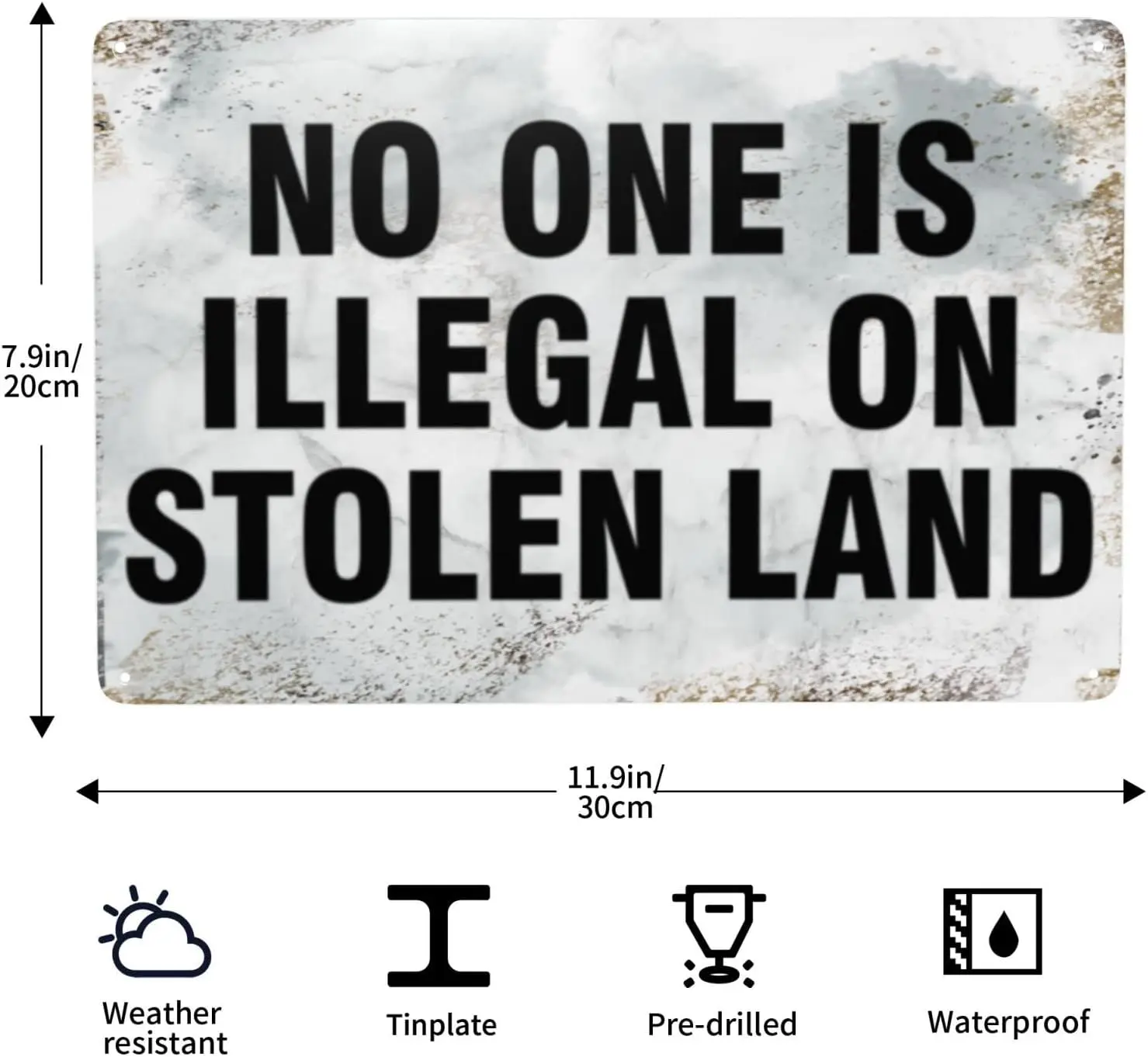 8x12in rust No-One-is-Illegal-On-Stolen-Land Gifts for Women Men Gifts Vintage Tin Sign Metal Sign Retro Wall Decor for Home Caf