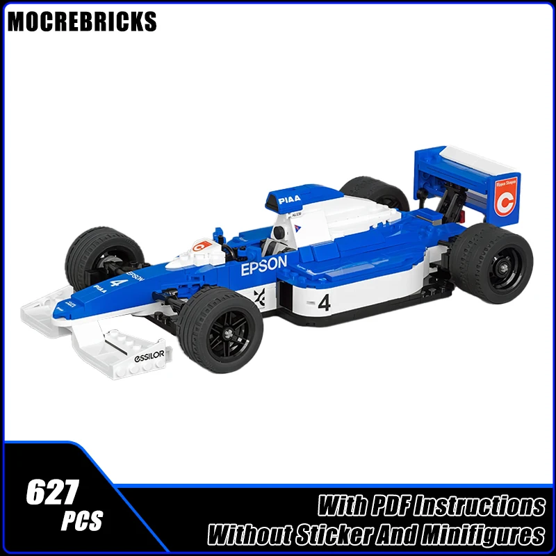 MOC-81313 Classic Technology Racing Car Tyrrell 019 Supercar MOC Building Blocks Sportscar Assembly Model Brick Toys Kid's Gifts