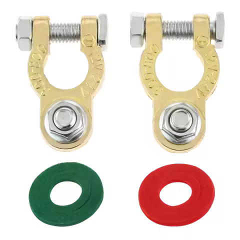 2 Pcs Battery Terminals Positive and Negative Battery Terminal Clamp with Washers for Car RV Boat Quick Disconnect Battery